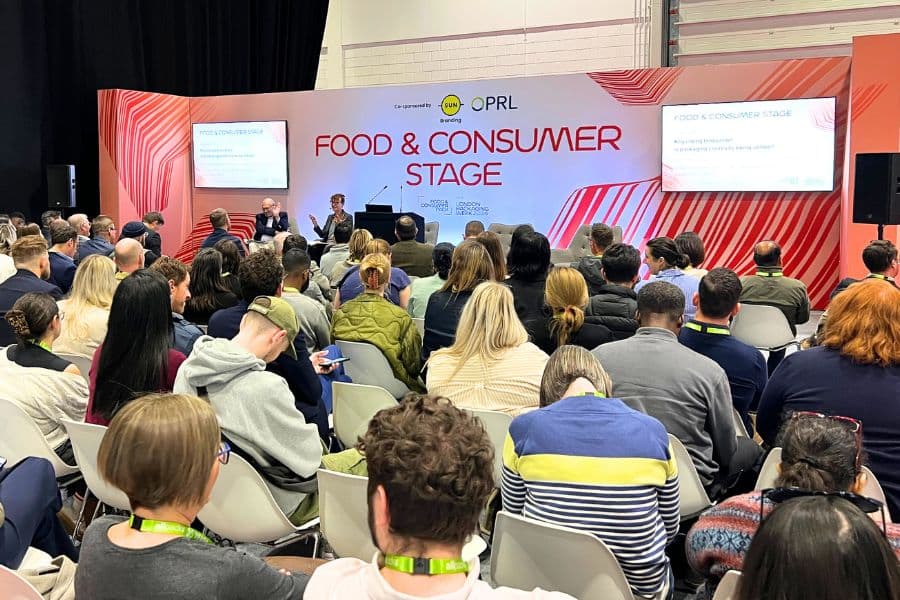 Atendees sit in on a food packaging seminar at London Packaging Week 2024 Trade Show