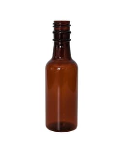 50ml amber pet plastic 18-400 spirit bottle