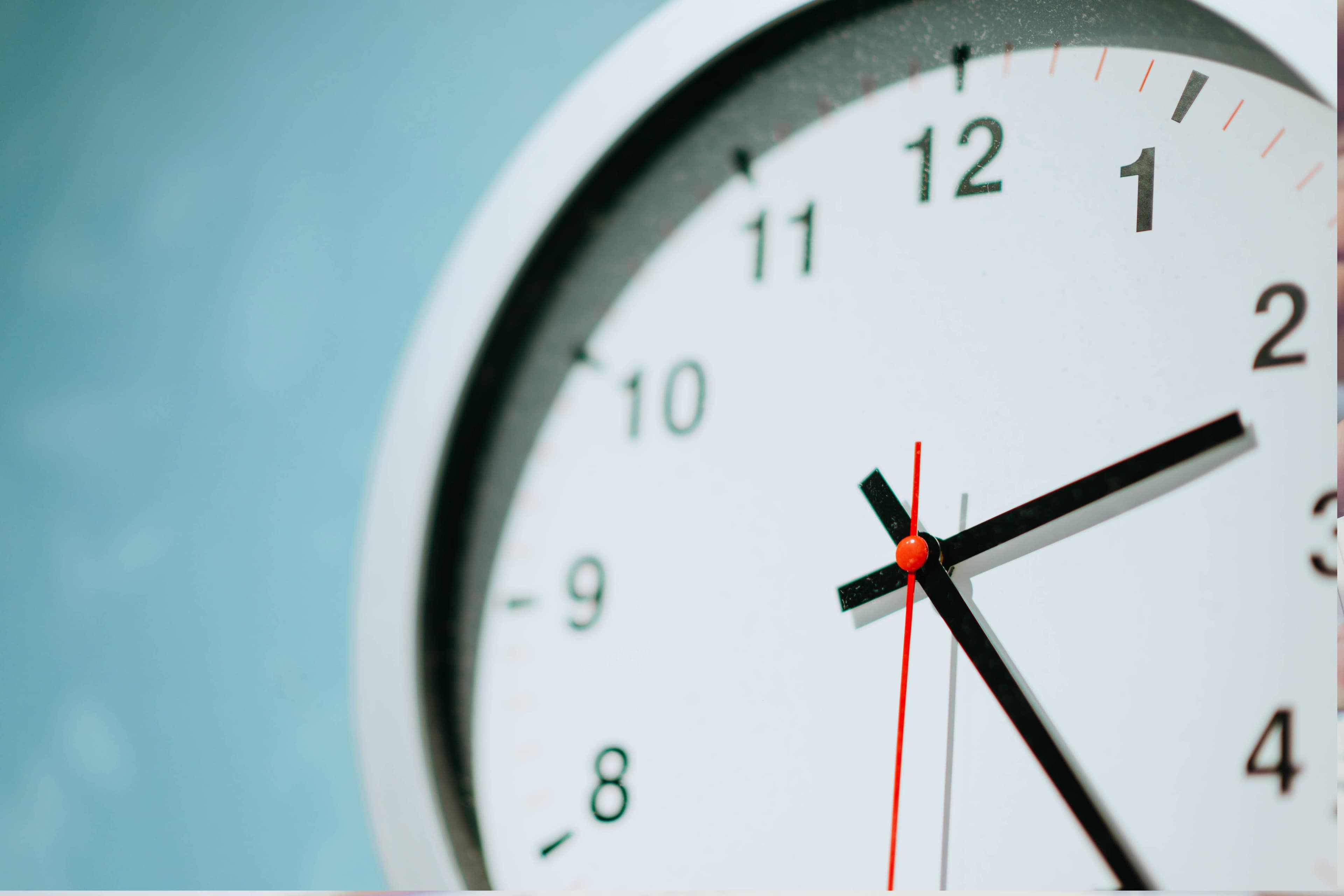 Clock on a blue wall