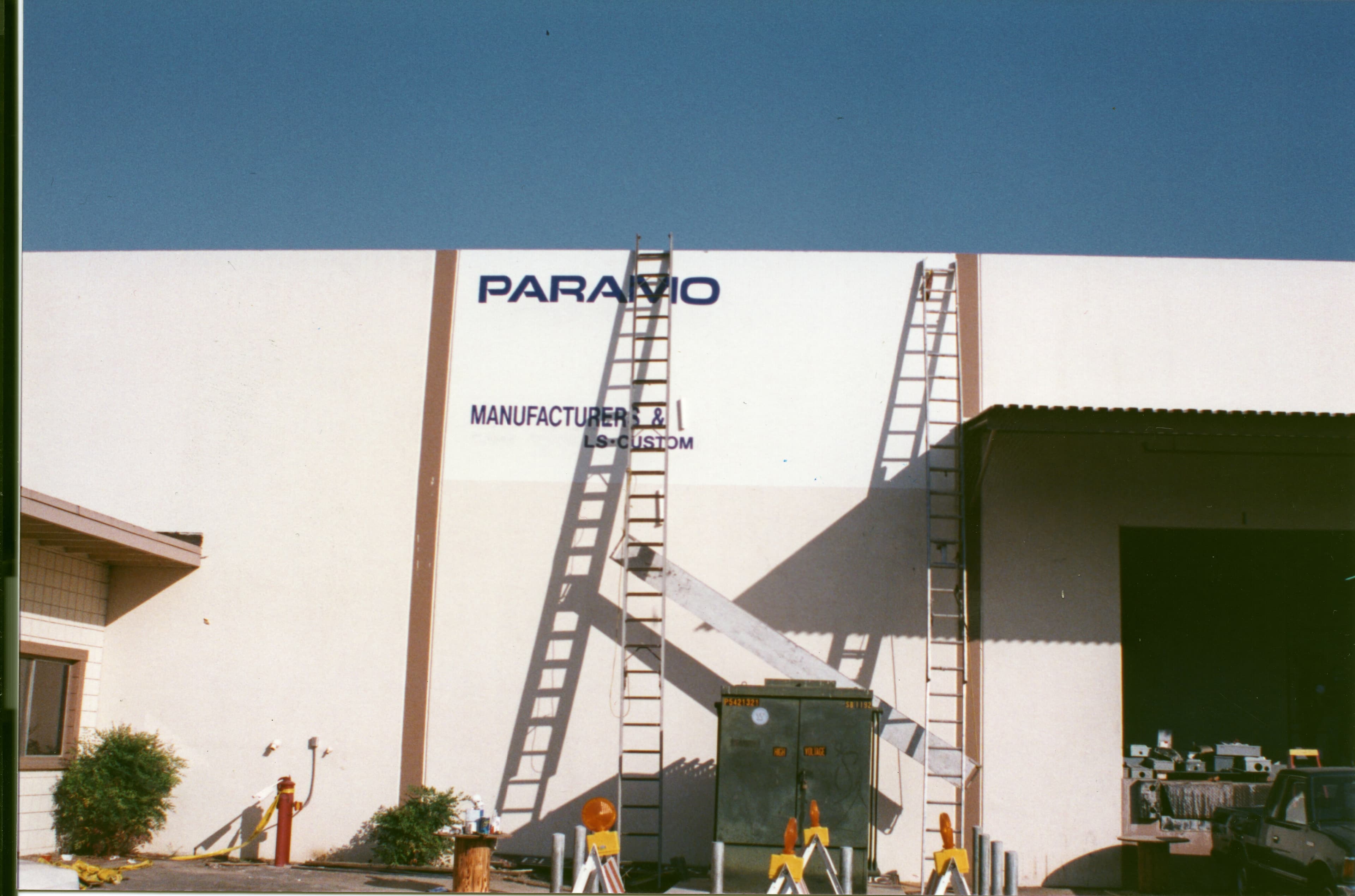 Paramount Global La Mirada building with ladder in front