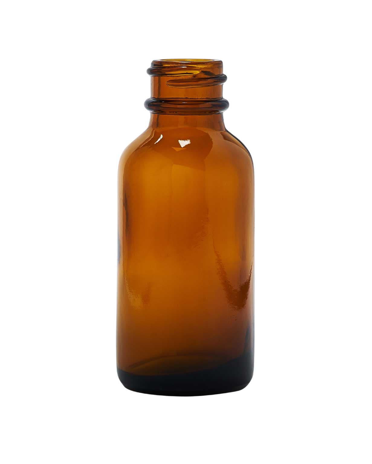 #97003: 1 oz glass amber boston round 20-400