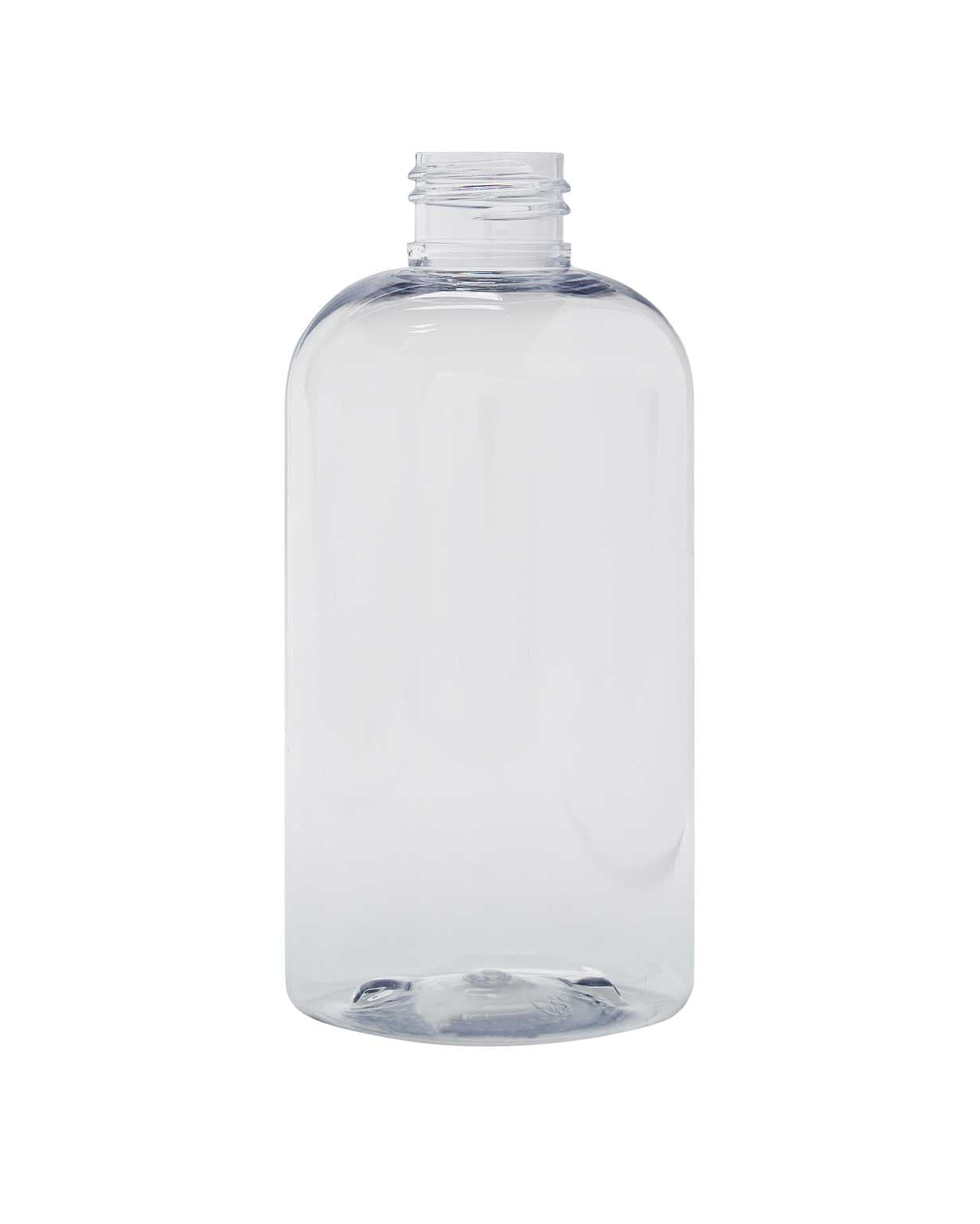 NA: 8 oz pet clear straight-based boston round 24-410