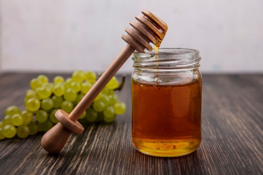Wide Mouth Glass Jar with Honey