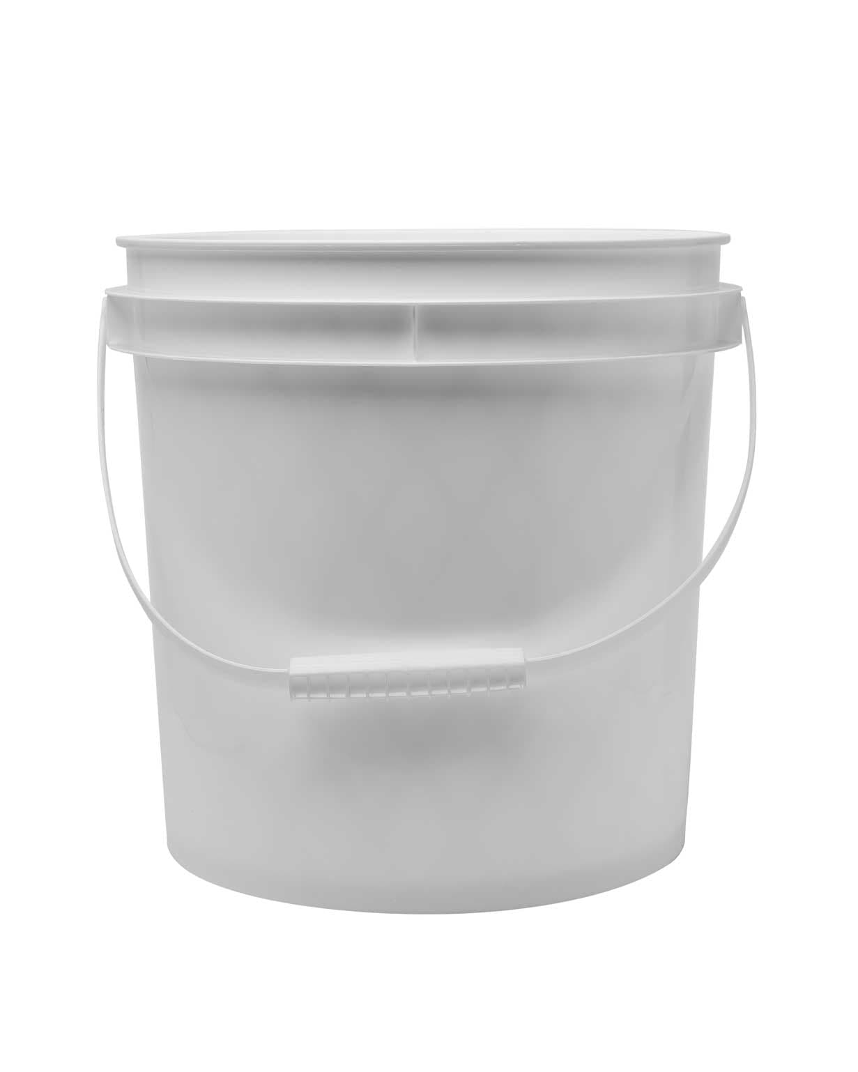 4.25 gl hdpe white 65mil diamond round open head pail