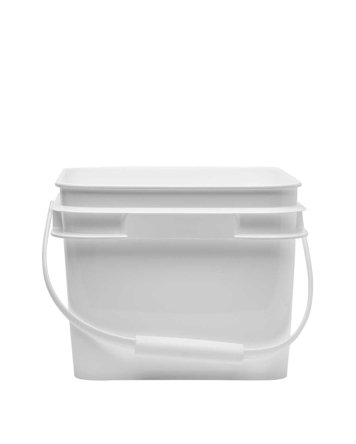 2.1 gl hdpe white 60mil square open head pail