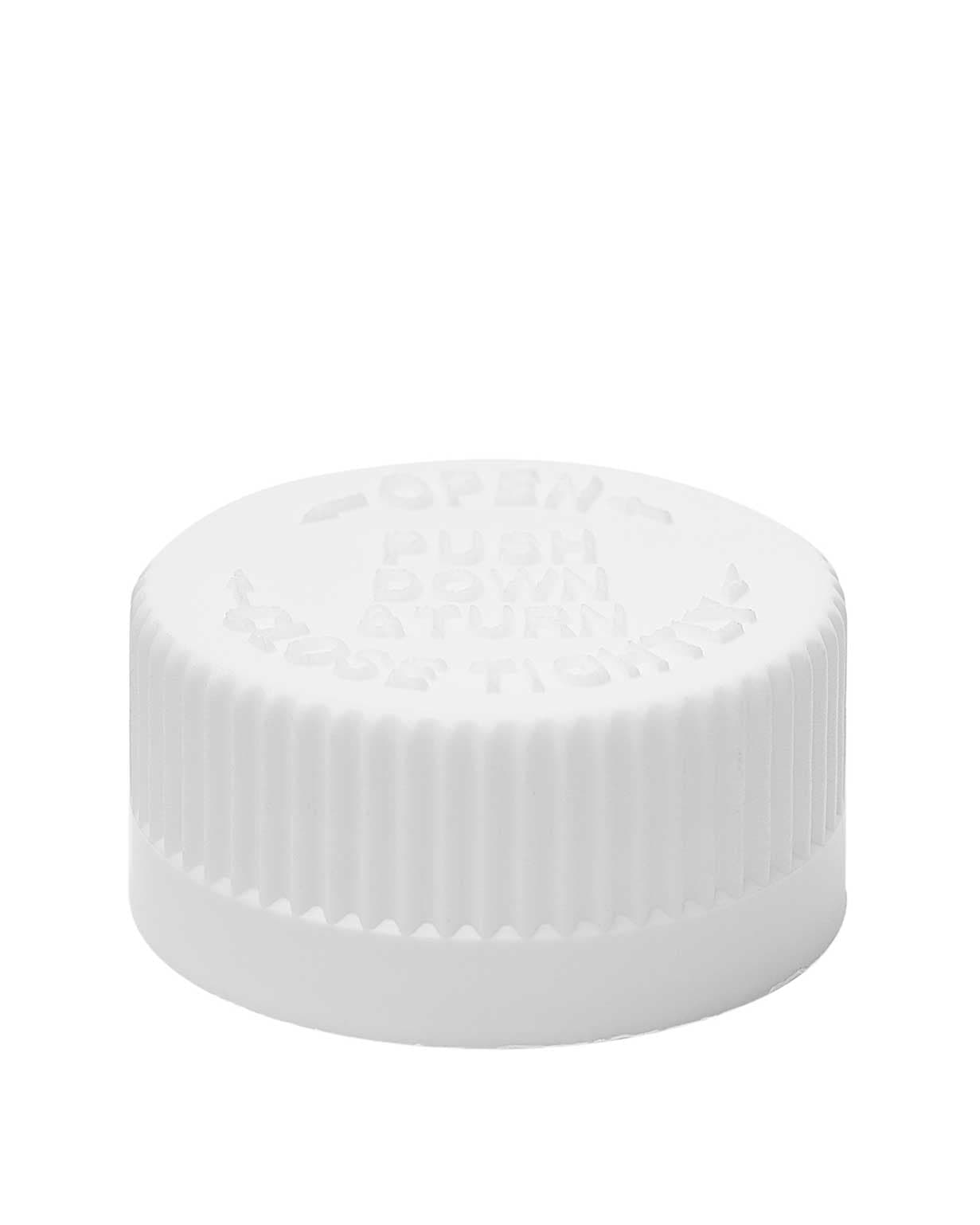 28-400 pp white child resistant crc push down turn closure