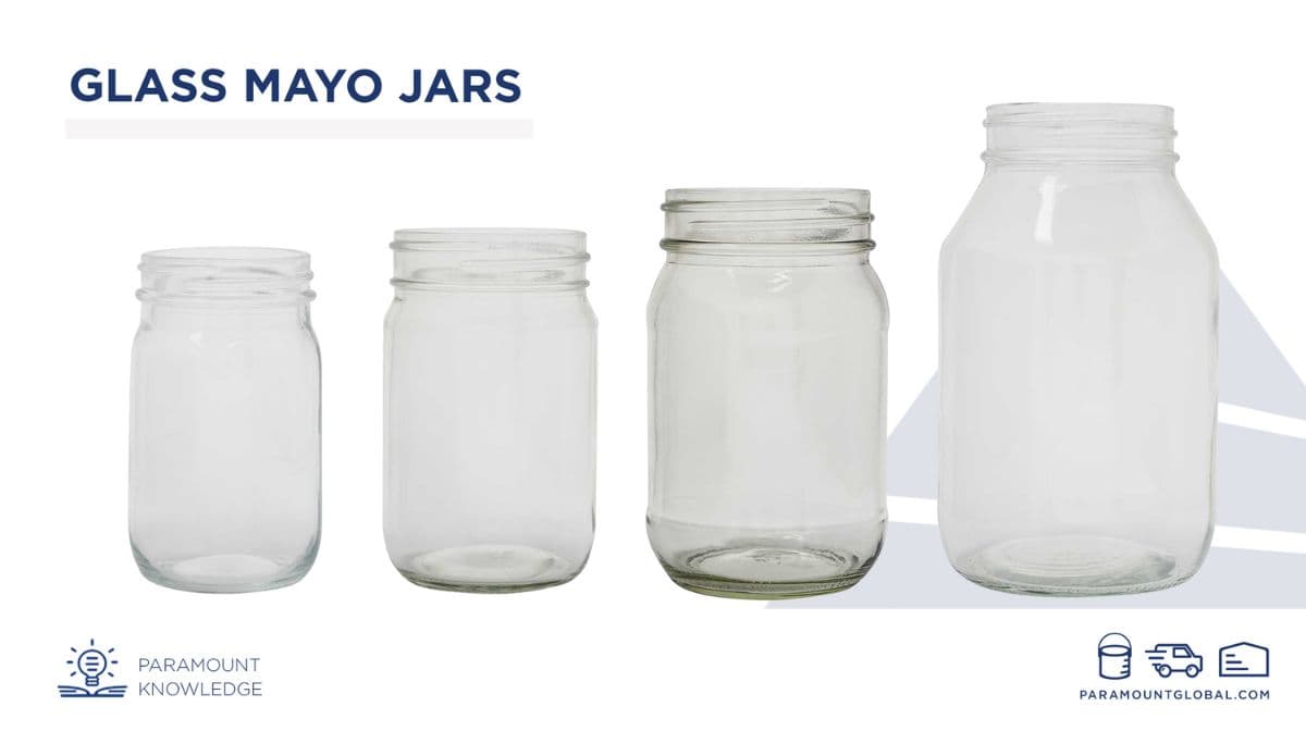 Paramount Global Glass Mayo Jars Various Sizes