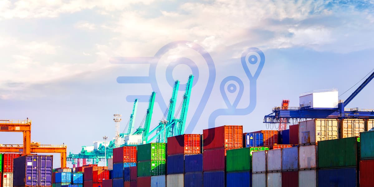 Shipping containers at port
