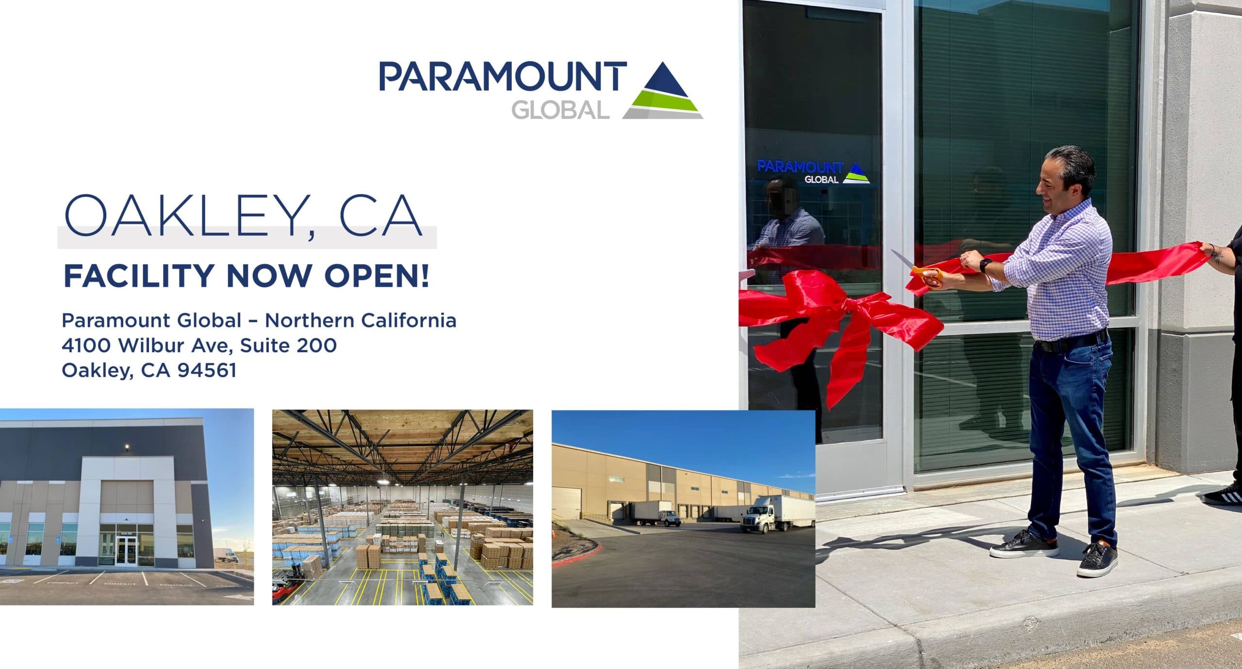 Paramount Global Oakley Facility Now Open - image of ribbon cutting.
Paramount Global – Northern California
4100 Wilbur Ave, Suite 200
Oakley, CA 94561