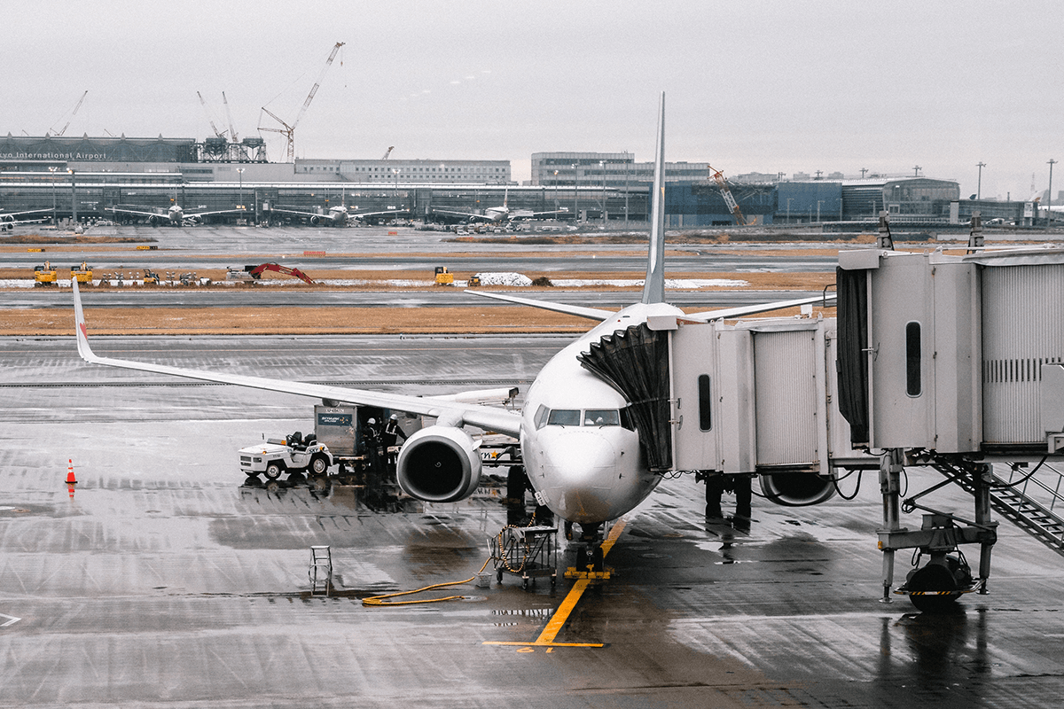 Image of a grounded airplane