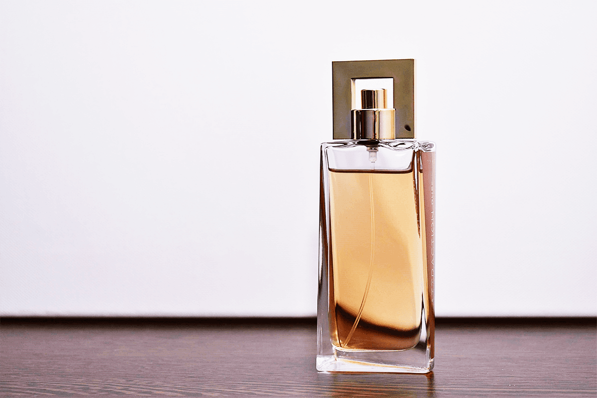 Custom bottle of perfume on a table