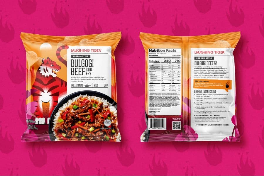 Bold food packaging design with vibrant colors