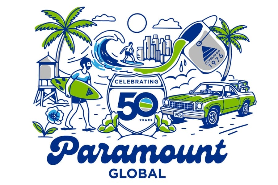 custom illustrated artwork to celebrate Paramount's 50th year